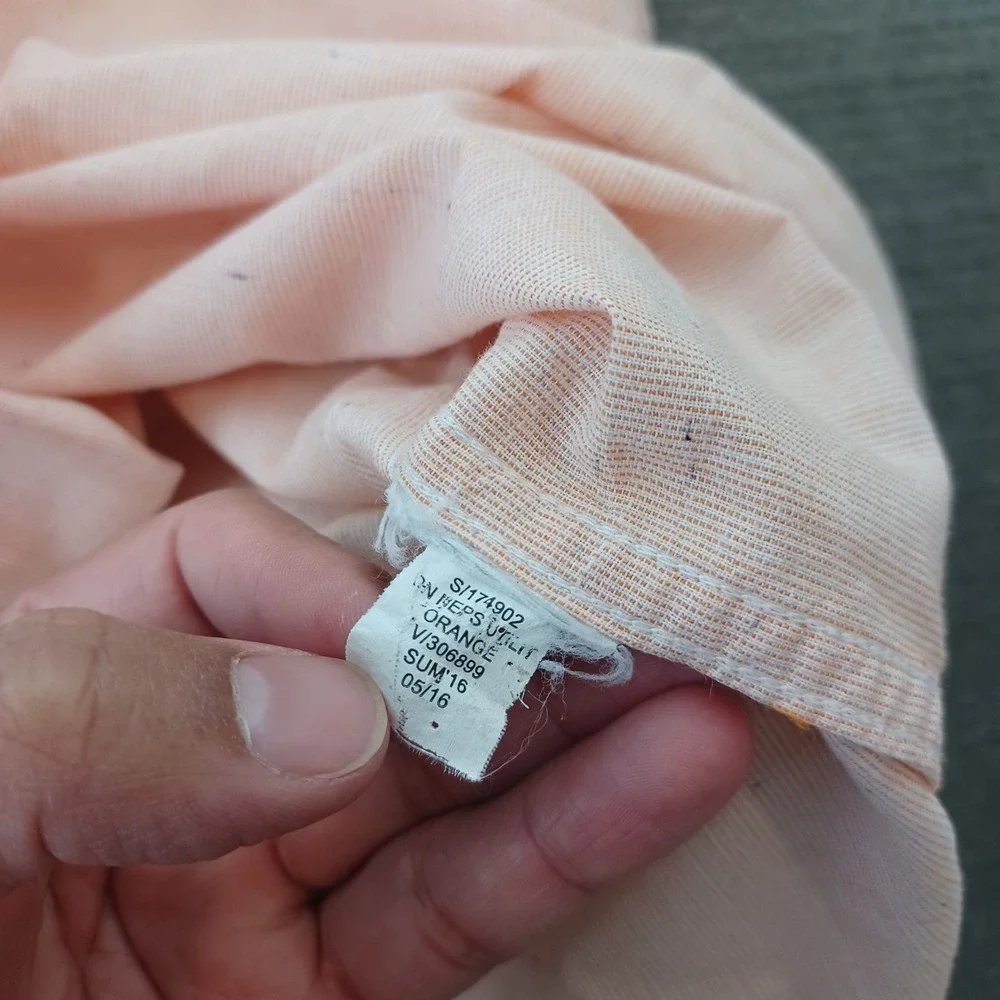 Banana Republic Grant Fit Shirt Mens‎ L Light Orange Casual Resort Beach